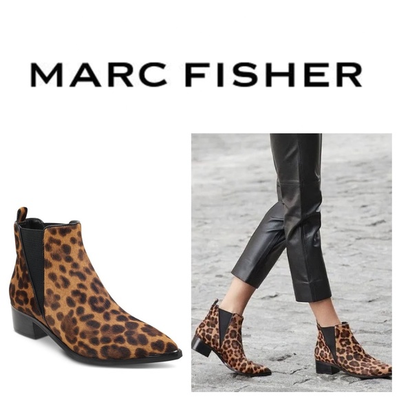 Marc Fisher Shoes - Marc Fisher Yale Ankle Boots Booties Chelsea Sz 6.5 Animal Print Calf Hair